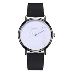 Женская одежда часы кожа полоса минималистский часы Круглый циферблат Наручные часы высококачественный бренд relojes mujer