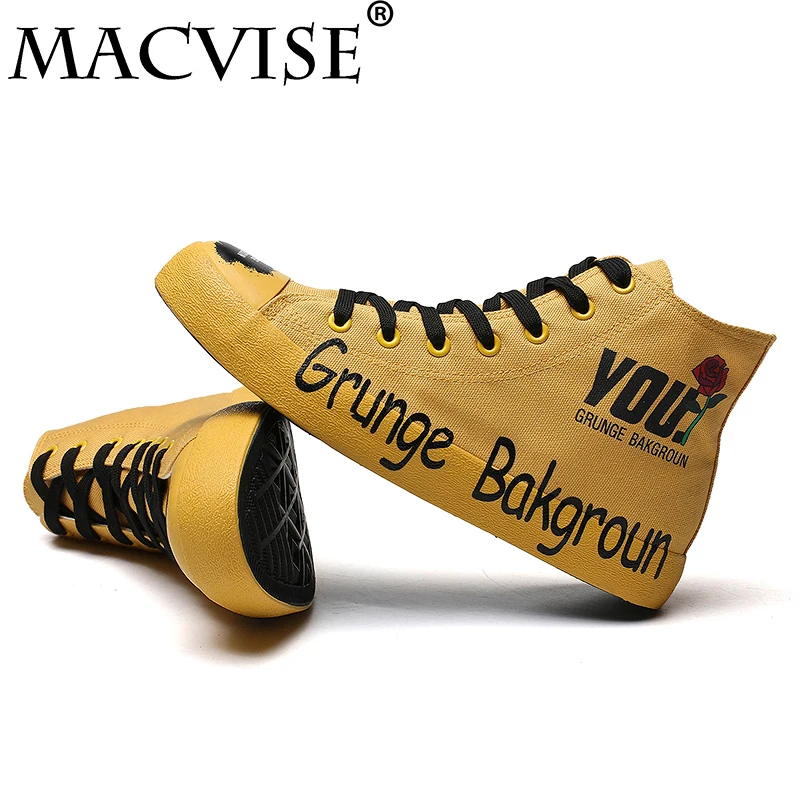 

High Top Gold Design Sneaker Men Long Canvas Rubber Flats Vulcanized Shoes Outdoor Basket Homme Red Bottom Dad Shoes