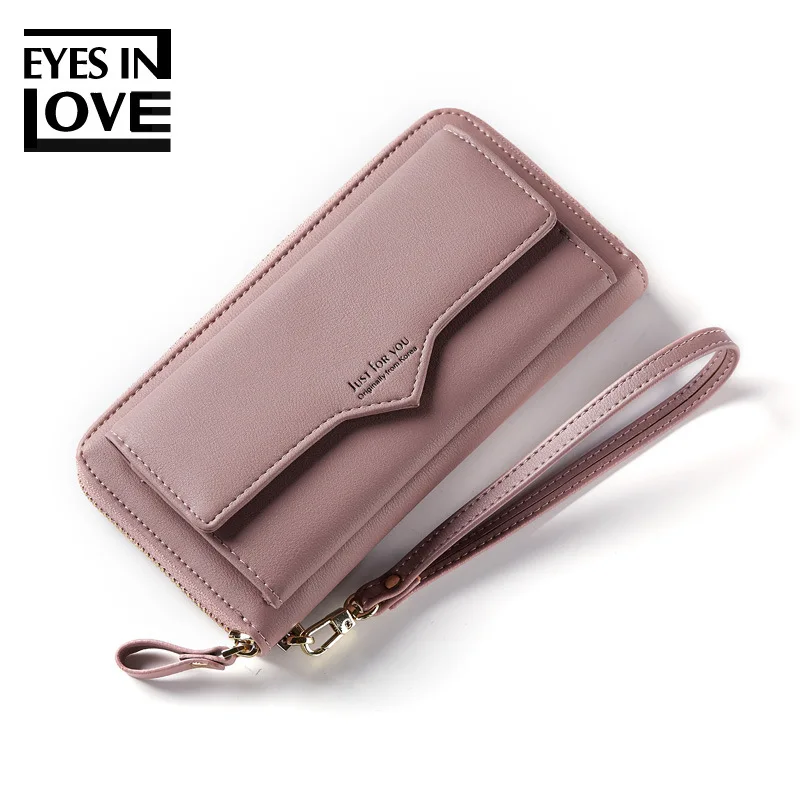 

Women Wallet Femal Wristlet Mobile Phone Purse for Party Purple Cuzdan Carteira Monederos Para Mujer Portfel Damski PU Long