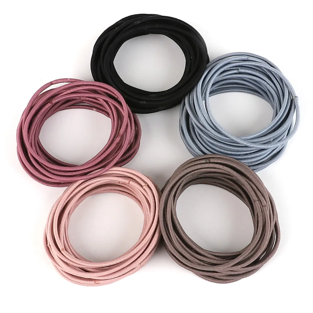 100pcs/lot 5CM Nylon Elastic Hair Bands Ponytail Holder Rubber Band Headband For Women Girls Hair Ties Gum Hair Accessories pink hair clips