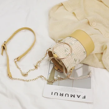 

New Fashion Tide Korean Version Of the Shoulder Bag Wild Embroidery Woven Handbags Ins Casual Messenger Bag