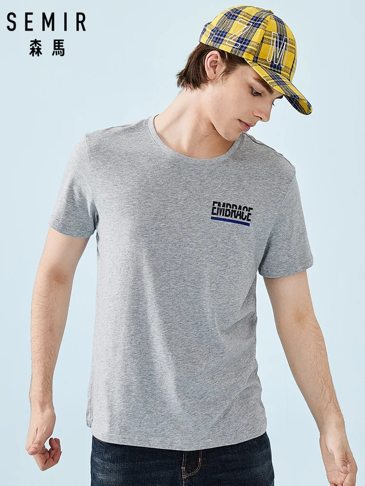 Мужская мягкая хлопковая Футболка SEMIR дышащие мужские футболки и топы с круглым