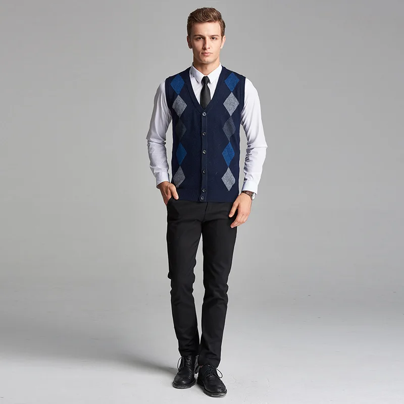 Men Vest Sweater Sleeveless Cardigan men Classic style FIt Fashion V-Neck Business Casual Male Homme Keep Warm 4XL MOOWNUC MWC