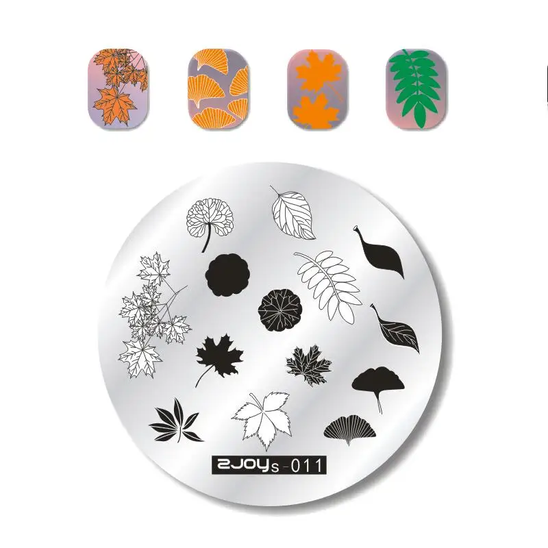 

Nail Round Stamping Plate 5.5cm Plant Flower Manicure Nail Art Image Plates16 Patterns Nail Stamping Tools