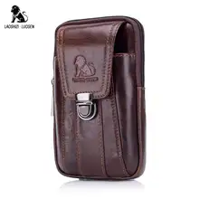 LAOSHIZI ремень пакет отдыха Sling Bag небольшой карман Для мужчин талии кожаный мешок сигареты сумка для 4,8 дюймов мобильного телефона сумка YB007