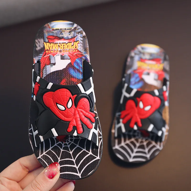 

Slippers Kids Boys Beach Sandals Cartoon Spiderman Flip Flop Baby Girls Home Slippers Summer Children Indoor Non-slip Shoes
