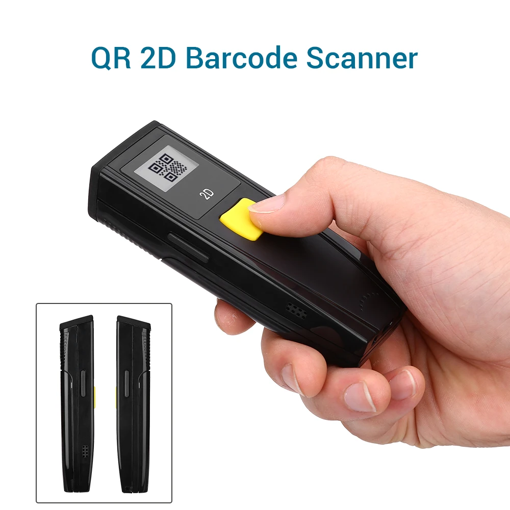 1D 2D QR сканер штрих кода Портативный BT 3 0 считыватель работает с мобильными