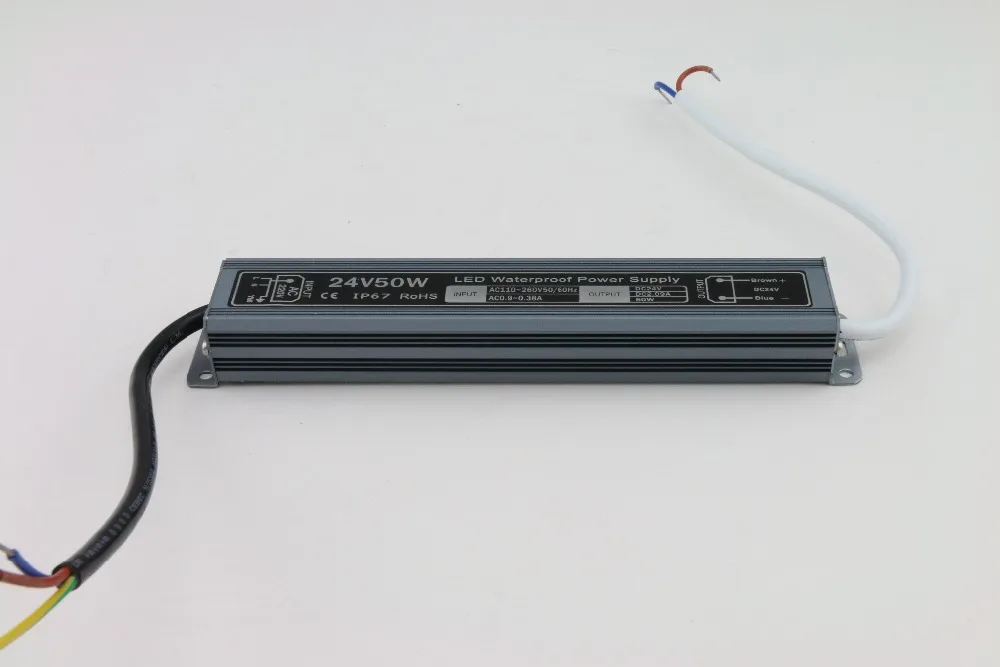 Новый AC 100 V 264 DC/DC 24V 50W IP67 2 1 в Водонепроницаемый светодиодный трансформатор