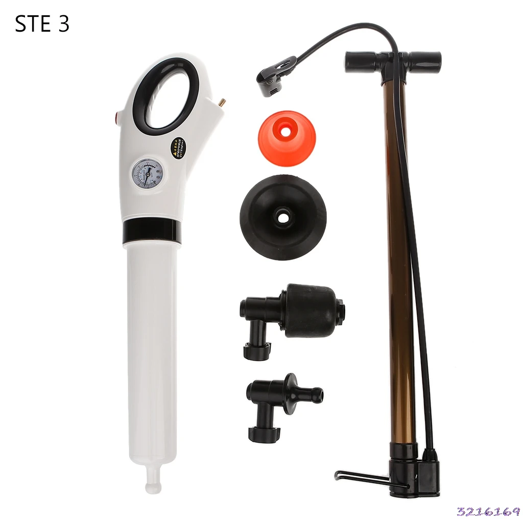 

High Pressure Toilet Plunger Manual Air Drain Blaster Dredge Clog Remover For Toilets Kitchen Bathtub Showers Sink