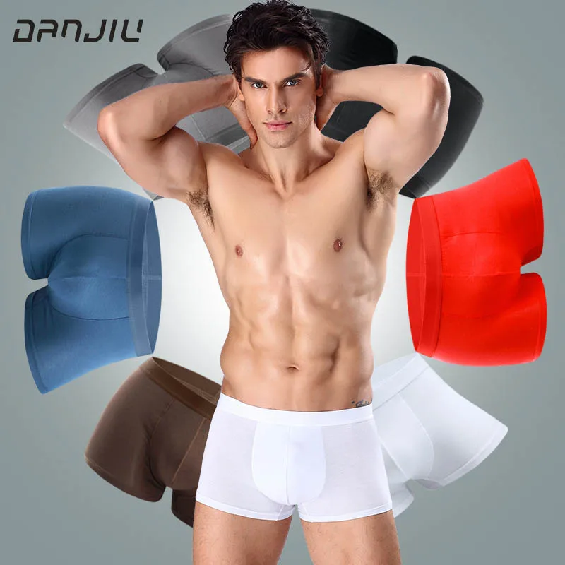 

DANJIU Men Modal Solid Underwear U Convex Breathable Man Boxer Shorts Simple Style Male Underpants Sexy Masculinas Calzoncillo