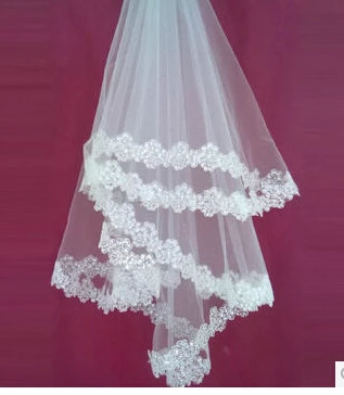 lace edge new white/ivory wedding veil bridal 2014 | Свадьбы и торжества