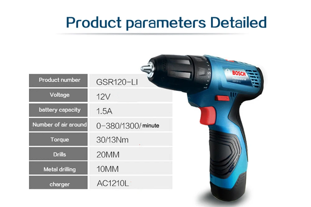 GSR120-LI Перезаряжаемые дрель литиевая электродрель ручная дрель электрическая отвертка 12V 1.5Ah бытовой профессионалов незаменимый инструмент