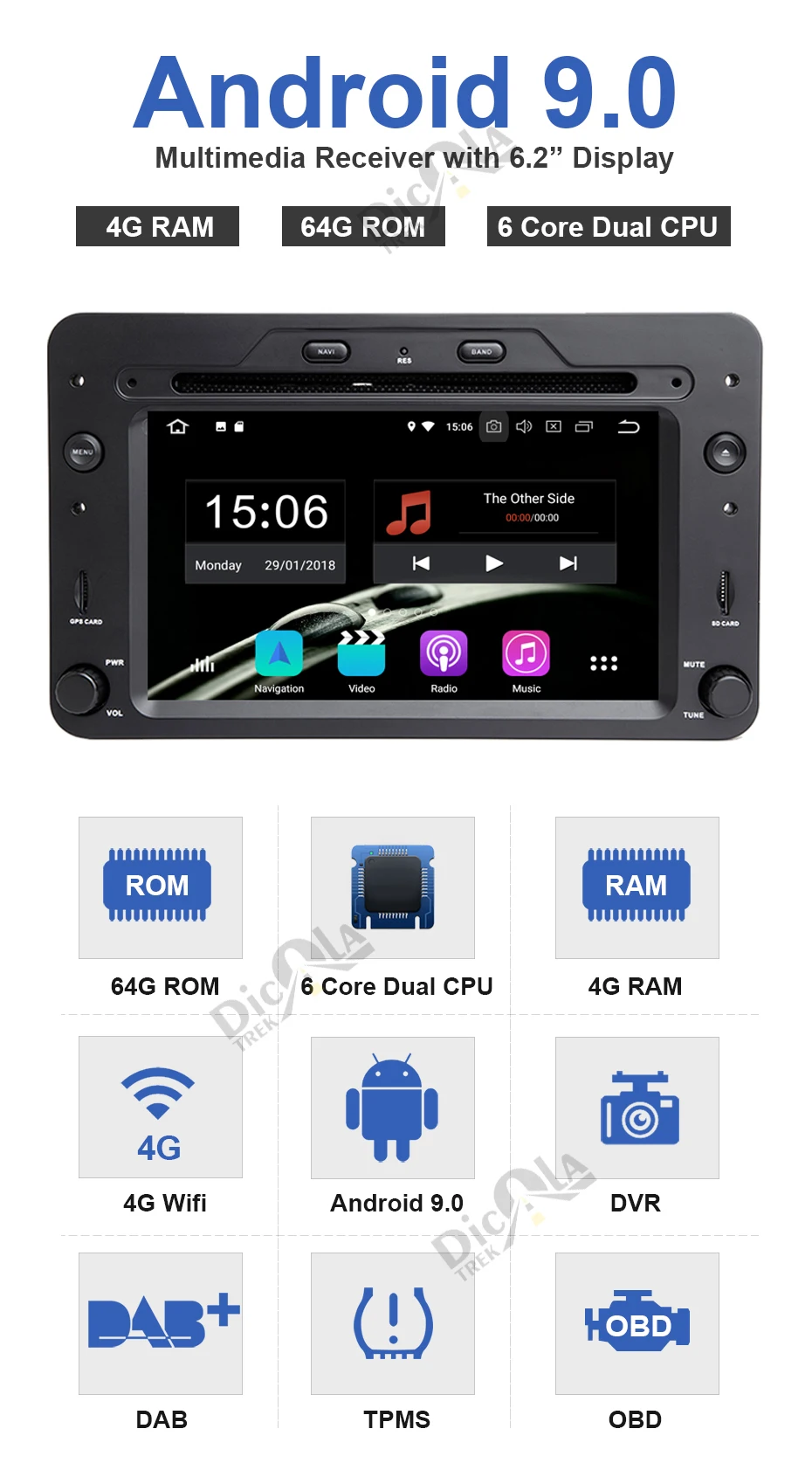 Discount 4G+64G 6 Core Dual CPU Android 9.0 Car DVD PLAYER For Alfa Romeo Spider Alfa Romeo 159 Brera 159 Sportwagon GPS RADIO stereo 3 Discount 4G+64G 6 Core Dual CPU Android 9.0 Car DVD PLAYER For Alfa Romeo Spider Alfa Romeo 159 Brera 159 Sportwagon GPS RADIO stereo 3