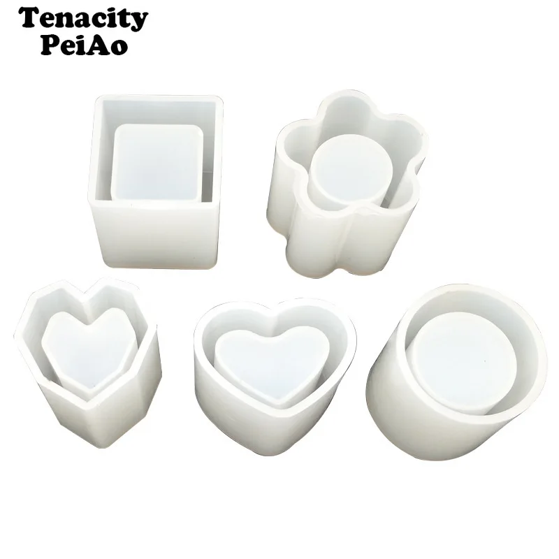 DIY Silicone Mold for Uv Resin Pen Holder Molds 5 Shape Heart/round/square Jewelry Making Tools | Украшения и аксессуары