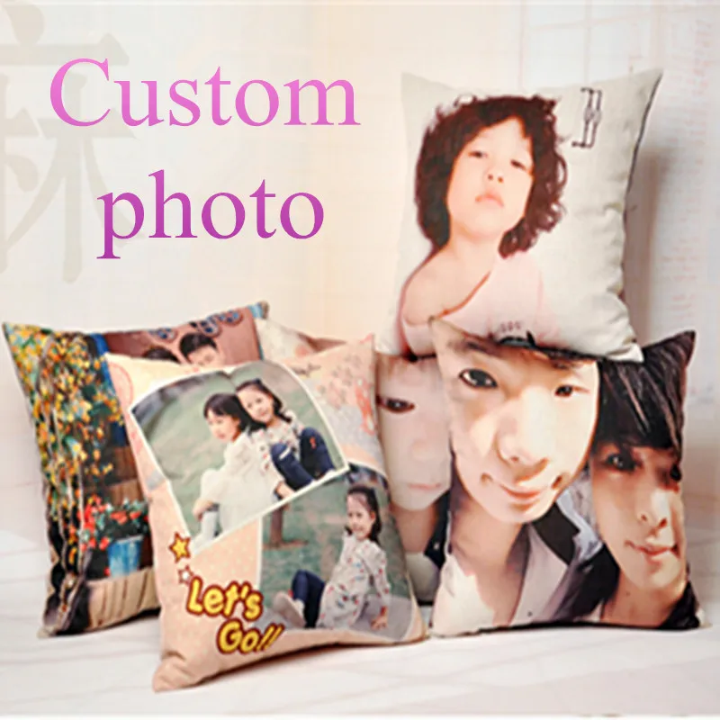 

Fashion Style Customize Decorative Cushion Print Your Photo on Pillow Sofa Throw Pillows Wedding Gift Custom Printing cushion