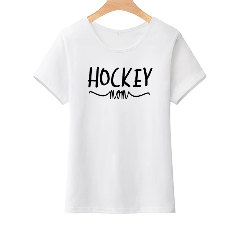 Забавная женская футболка с хоккейной мамкой, Harajuku, хлопковая футболка, женские топы, Винтажная футболка, Женская белая футболка с круглым вырезом