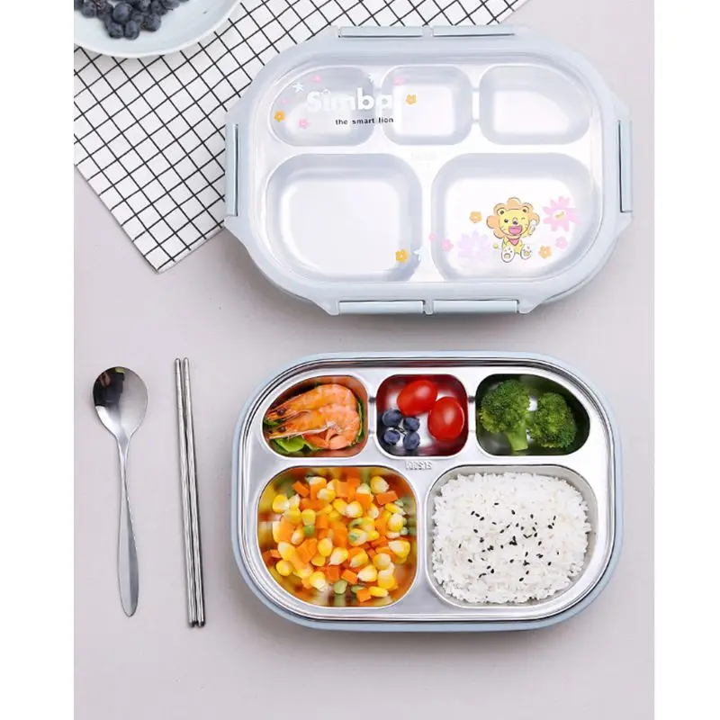 Для ланча бэнто коробка для хранения еды 5 практичных отделений для взрослых школьная работа BPA бесплатно герметичность с посуда и сумка для ланча