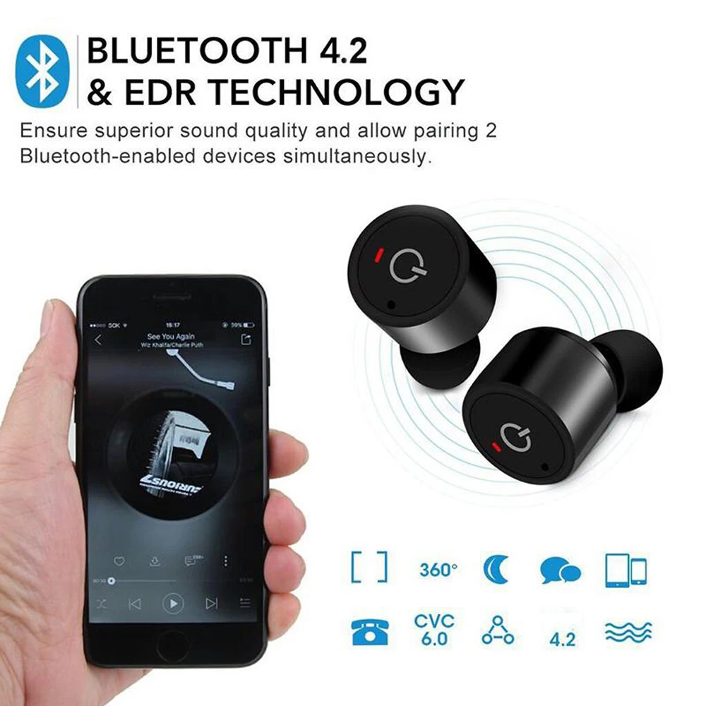 X1T Twins Stereo Bluetooth Earphones 4.0 Auriculares Wireless Headset Hands free Micro Earpiece For phone i7s TWS Fone de ouvido (5)