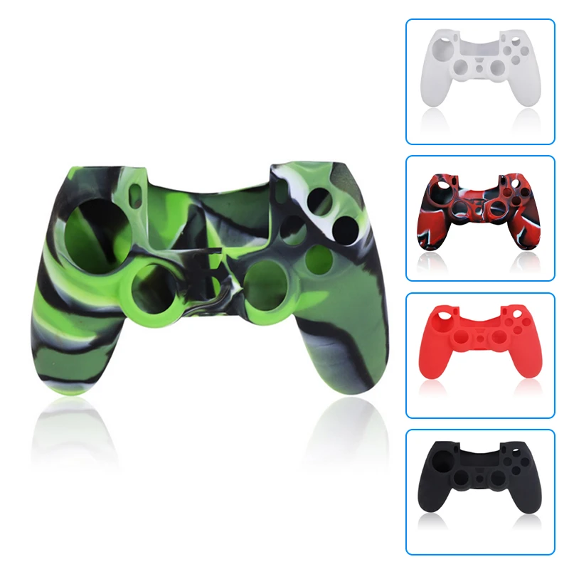

New Version Silicone Case for Sony PS 4 for PlayStation 4 PS4 Pro Slim Console Skin Cover with Controller Grip Caps