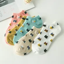 10 пар/лот женщин Носки сезон весна-лето Cat коттоновые носки прилив моды high end творческих Котенок Женский