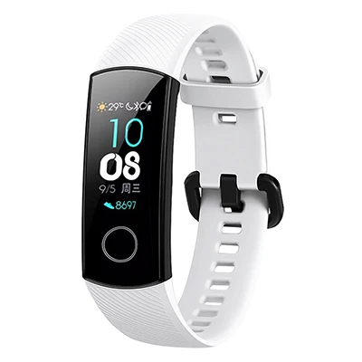 Силиконовый ремешок для huawei Honor Band 4, умный спортивный браслет, ремешок для huawei Honor Band 5 Band 4, стандартная версия пленки - Цвет: White