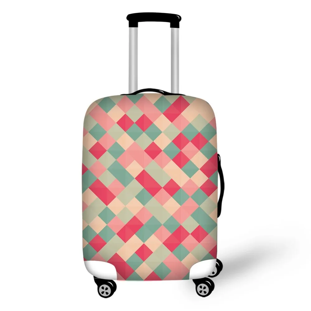 Красочные проверенные дизайнерские чехлы для багажа с принтом, высокоэластичные тканевые Чехлы, Защитные чехлы для чемоданов, аксессуары для путешествий
