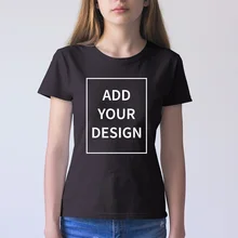 Tamaño de la UE personalizado camiseta femenina agregar su propio diseño imprimir la imagen del texto de alta calidad 100% Camiseta de algodón