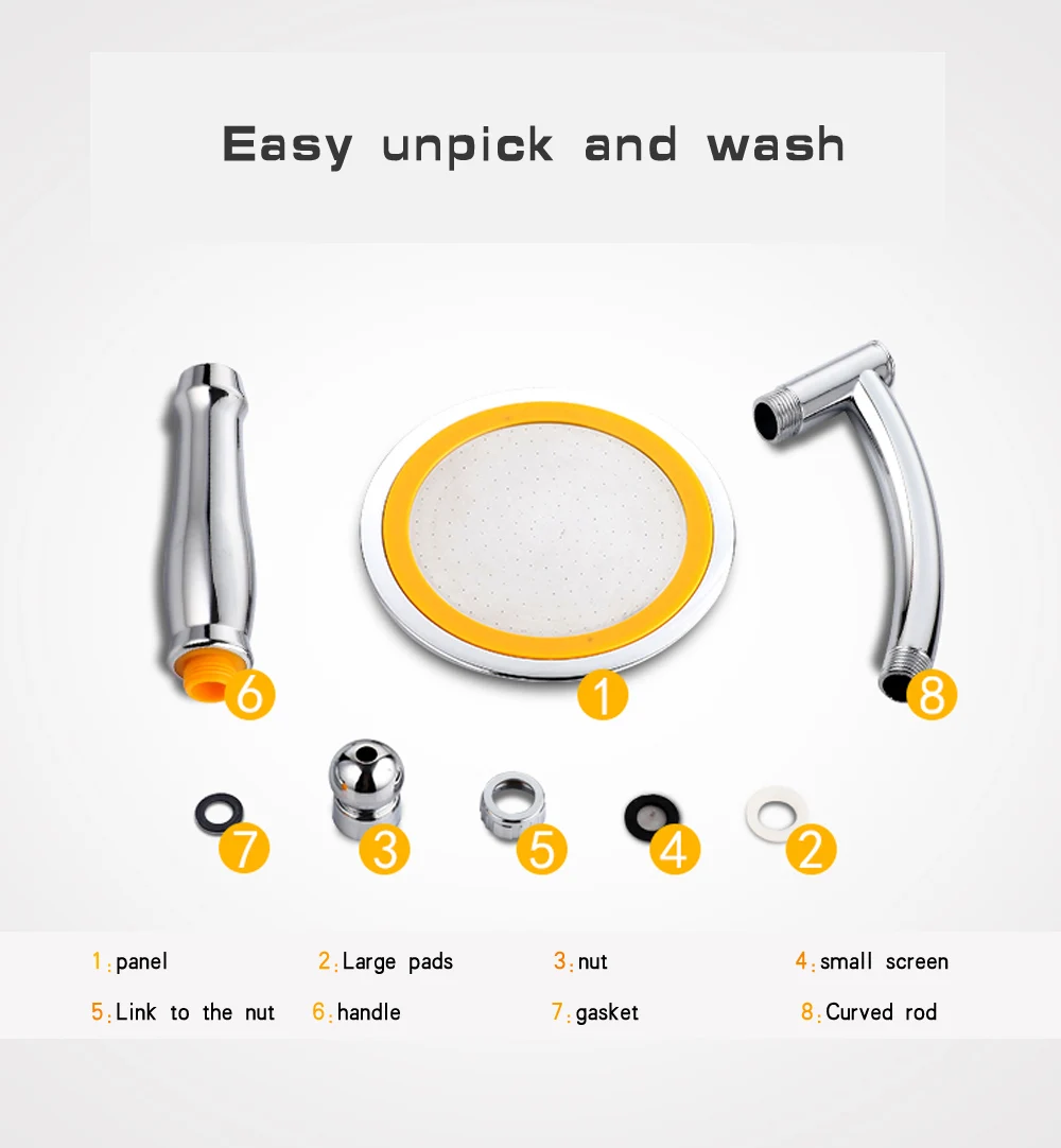 Bathroom Rainfall Ionic Nano Shower Head Round Chrome Ultra-Thin
