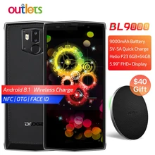 DOOGEE-teléfono móvil BL9000 de 5,99 pulgadas, móvil con Android 8,1, Helio P23, ocho núcleos, 6GB de RAM, 64GB de rom, 5V5A, batería de 9000mAh, carga inalámbrica, NFC, cámara Dual, 4G