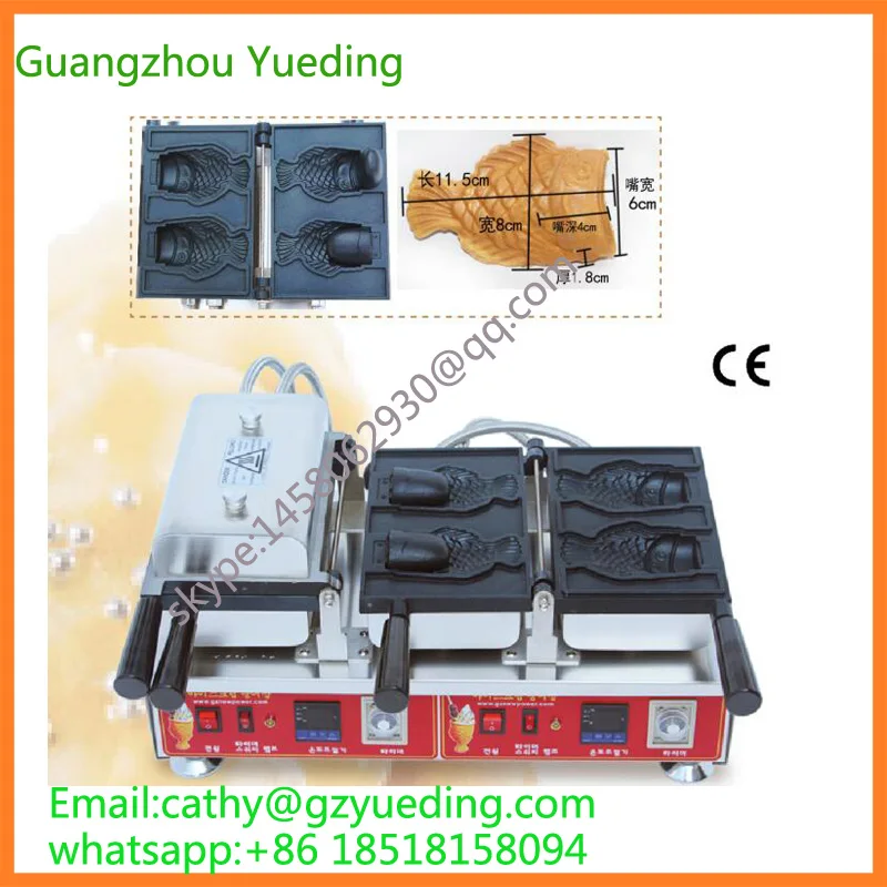 

Commercial kitchen equipments digital taiyaki waffle maker machine with open mouth
