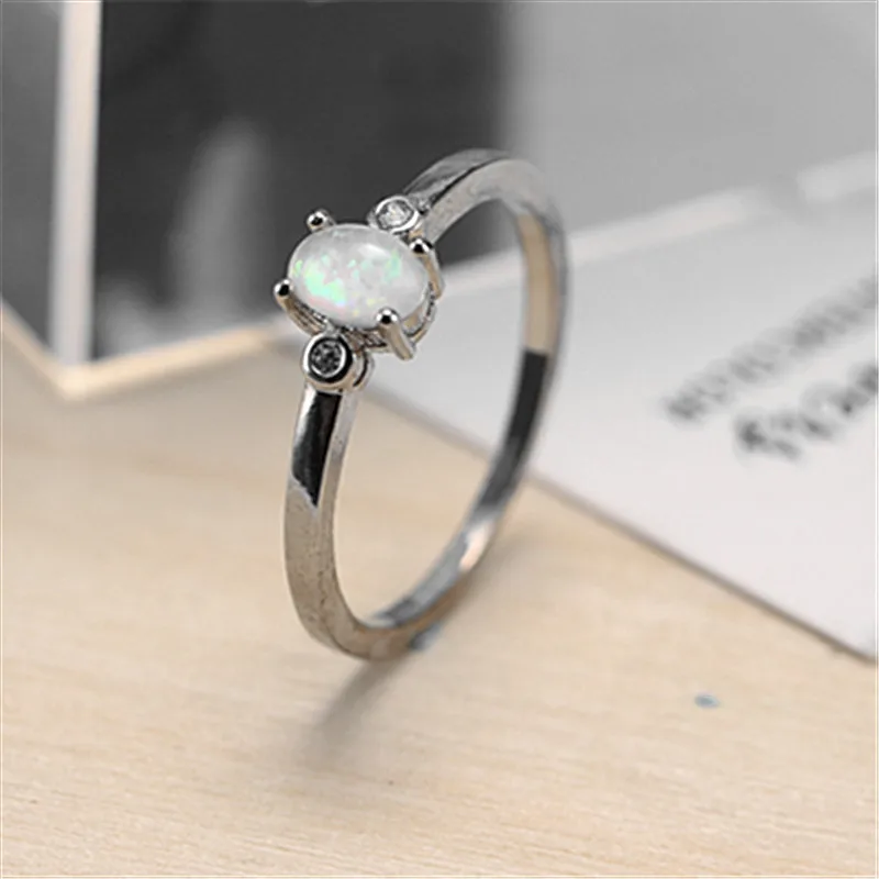 WalerV женский набор простой очаровательный Овальный Белый огненный опал свадебные