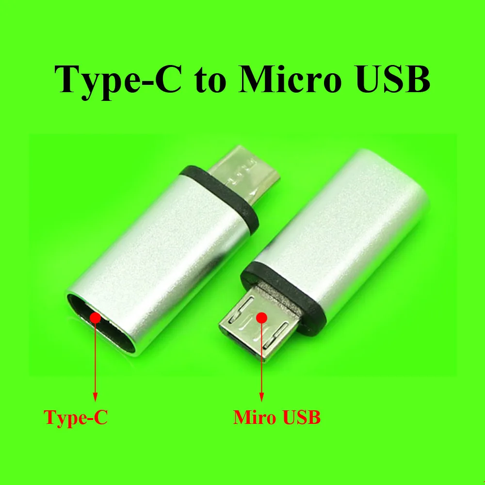 Металлический mi cro USB Мужской к type C Женский конвертер Android телефонный кабель