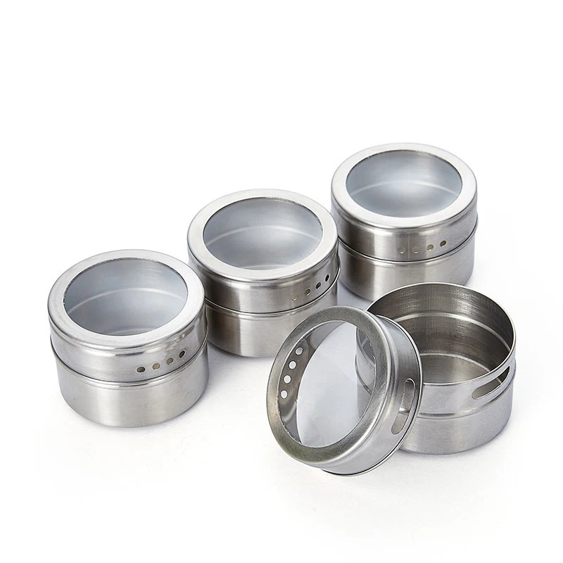 

Magnetic MultiPurpose Spice Storage Tins Stainless Steel Spice Jar Set With Magnetic on Refrigerator Seasoning Sprays 1PC