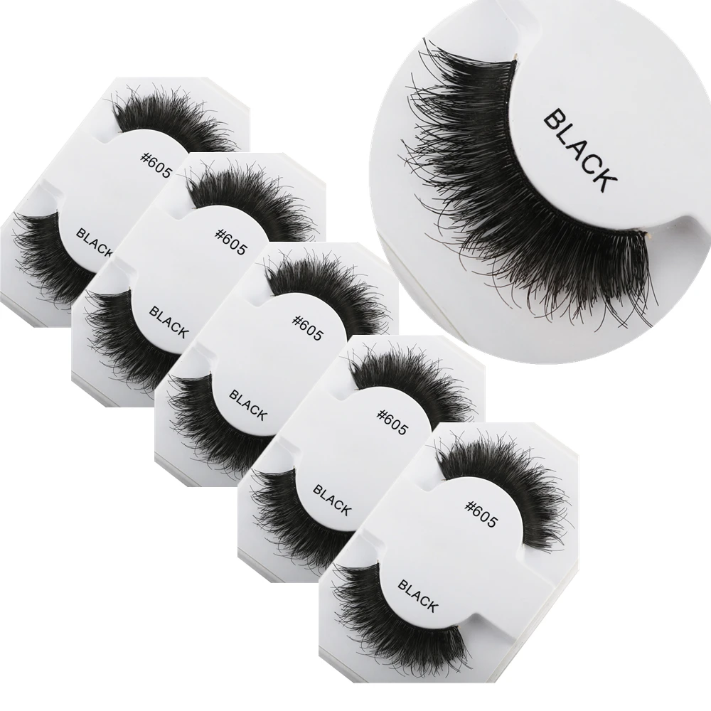 

5 Pair Handmade Eyelashes For Building Long Thick False Eyelashes Mink Makeup Tips Messy Eye Lashes Extension Tools Fake Lashes