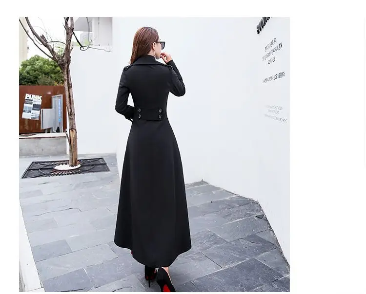 Весенне-осеннее корейское женское винтажное длинное пальто с длинным рукавом, женское тонкое длинное пальто, трапециевидная ветровка, верхняя одежда M268