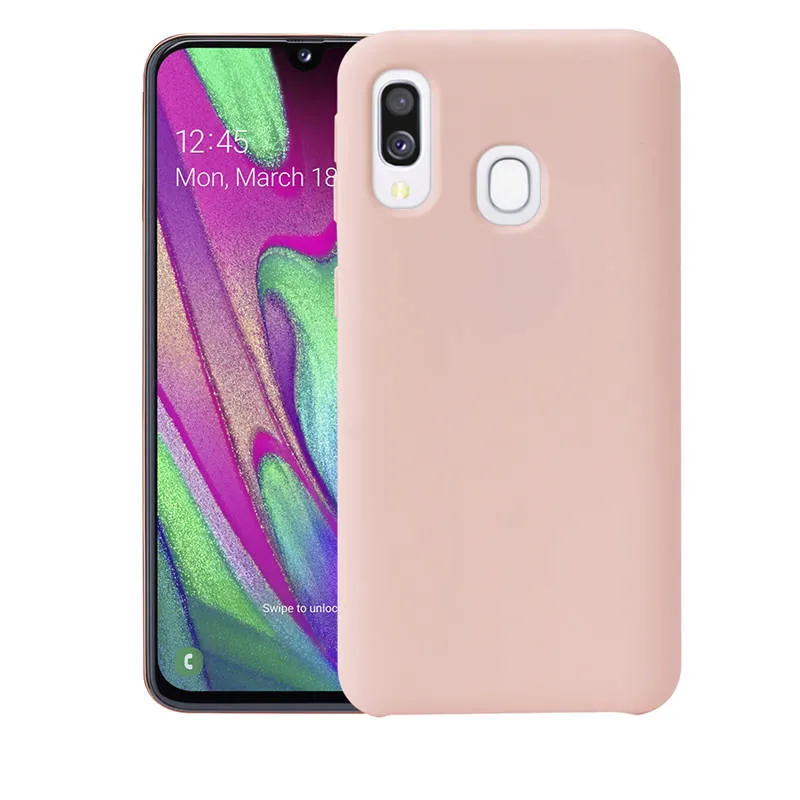 

For Samsung Galaxy A40 Case Liquid Silicone Rubber Soft Cover For Samsung A40 A 40 Candy color Phone Cases Shockproof Coque