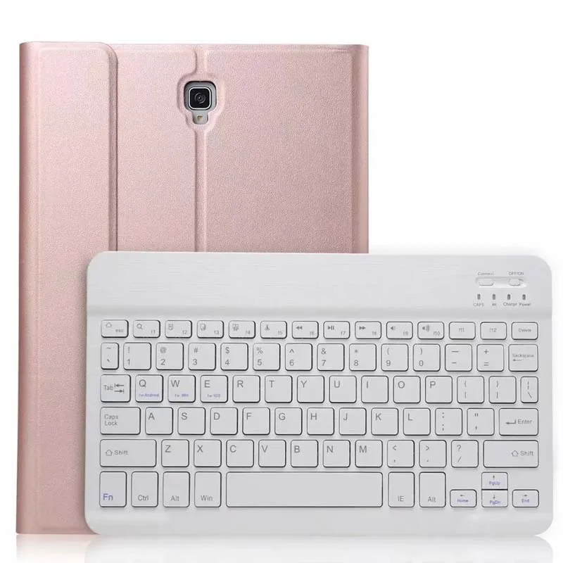 Pink Тонкий чехол-книжка из искусственной кожи со съемной беспроводной клавиатурой чехол для samsung Galaxy Tab S4 10,5 модель SM-T830/T835/T837 - Цвет: Pink