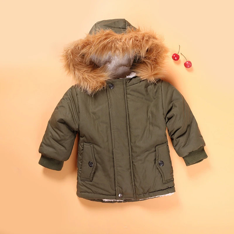Зимние пальто для малышей; детская одежда; Плотная хлопковая Детская куртка; теплая верхняя одежда с капюшоном для малышей; модное пальто для девочек; Одежда для мальчиков