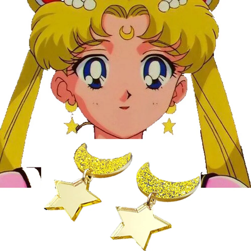 

1Pair Anime Sailor Moon Cosplay Kawaii Star Moon Space Earrings Ear Clip