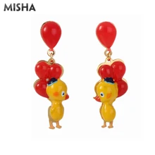 Миша мультфильм серьги гвоздики для женщин желтая утка дизайн милые серьги ручной работы эмалированная глазурь ювелирные изделия L727