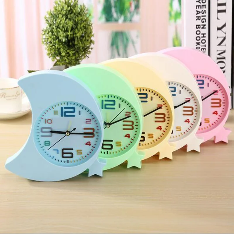 Creative Small Bed Alarm Clock colorful cartoon Children Student Desk Table Clock toy kids gift Home Decoration Office Supplies
