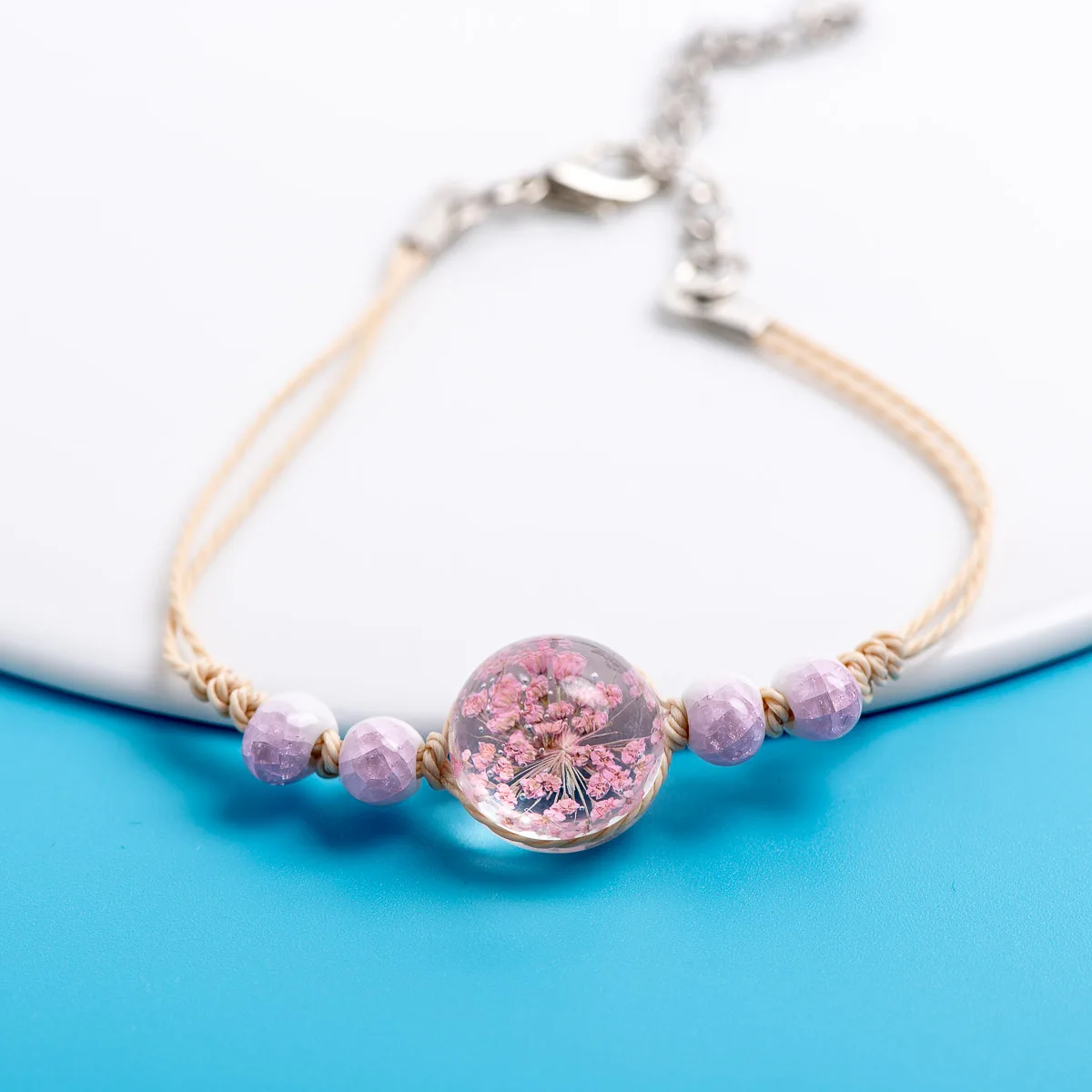 

Crystal Transparency Flower Charms Bracelets Original jewelry Glass Ball Chain & link bracelet Jewelry & Accessories #EZ418
