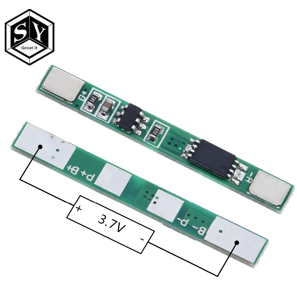 1 шт. Great IT 1S 3,7 V 3A li-ion BMS PCM плата защиты батареи pcm для 18650 литий-ионный аккумулятор