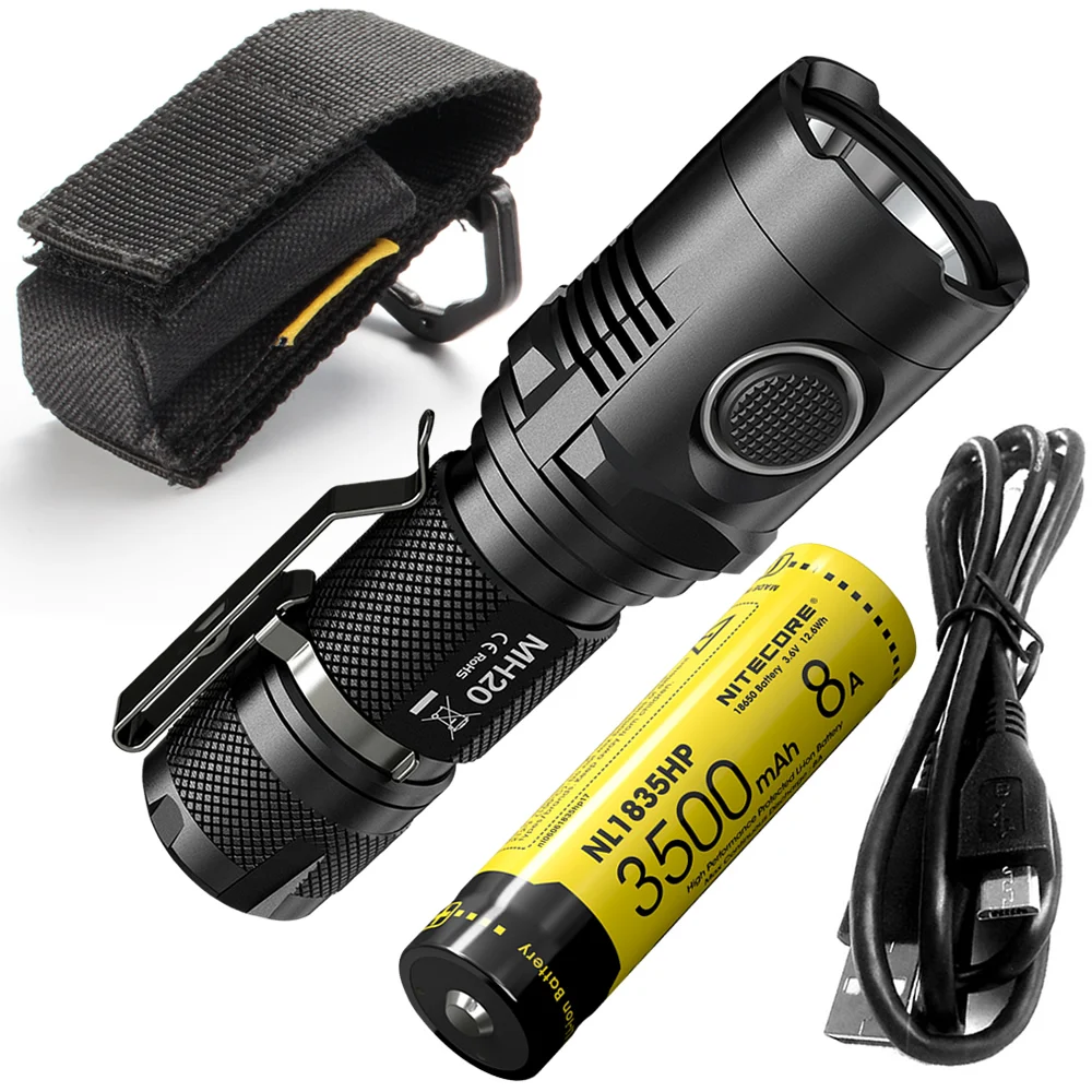 

NITECORE MH20 1000Lumen CREE XM-L2 U2 LED USB Rechargeable MINI Flashlight Waterproof Led Torch with 18650 Battery Free Shipping