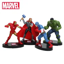 4 шт. 10 см фигура Мстителей набор супергерой Тор Халк Железный человек Капитан Америка фигурка Коллекционная модель Кукла Marvel игрушки