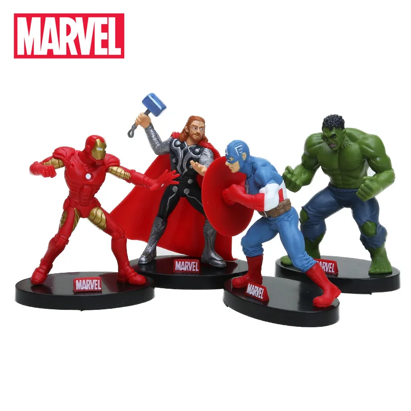 

4pcs 10cm The Avengers Figure Set Superhero Thor Hulk Ironman Captain America Action Figure Collectible Model Doll Marvel Toys