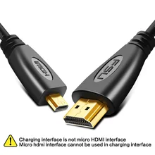 1.4 1080P Gold Plated Micro HDMI connector to Standard HDMI for HDTV Projector Mobile phone Flat Camera 1m 1.5m 1.8m 3m 5m