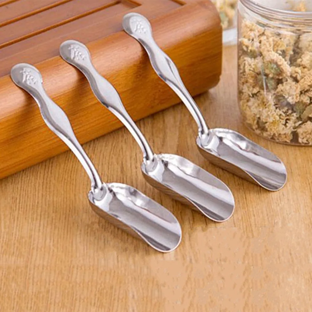 

New 1Pc Stainless Steel Shovel spoons Simple Spatula Tea Set Accessories Coffee Bean Powder Spatula Tableware Gift