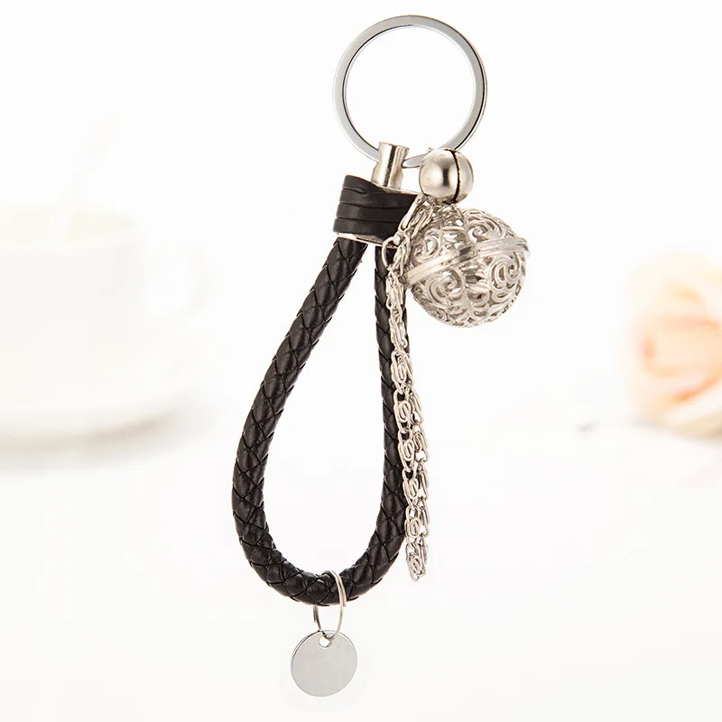 Aliexpress.com : Buy Black leather tassel Key chain ring