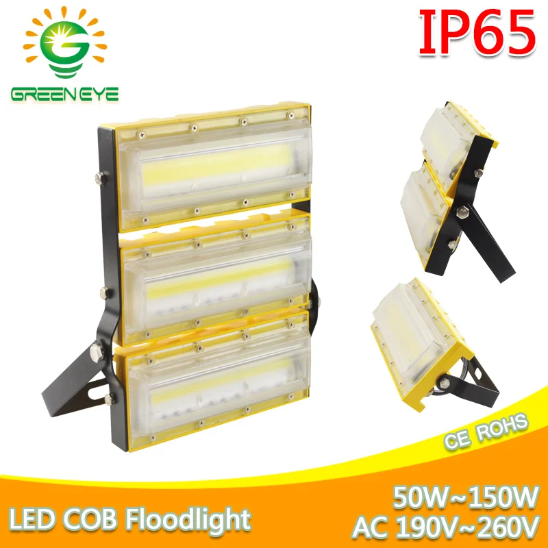 

LED flood light 50W 100W 150W cob led floodlight Smart IC Waterproof IP65 AC190-260V outdoor mini spotlight garden Lamp lighting